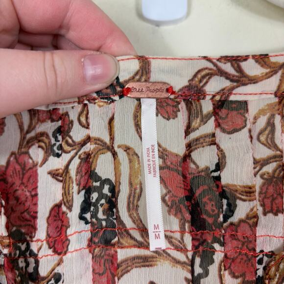 Free People Lightweight Sheer Lined See It Through Floral Long Sleeve Maxi Dress - Picture 16 of 16